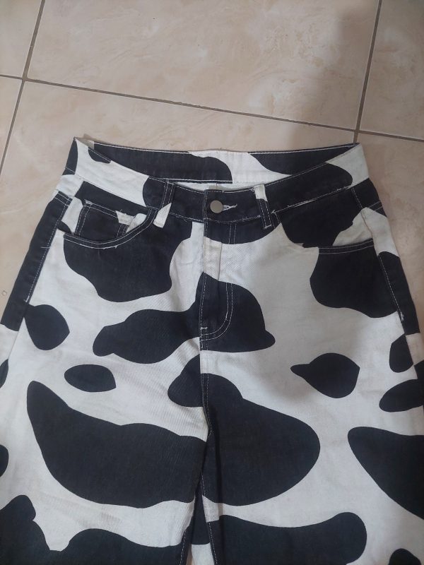 Pantalones anchos con estampado de vaca - Imagen 2