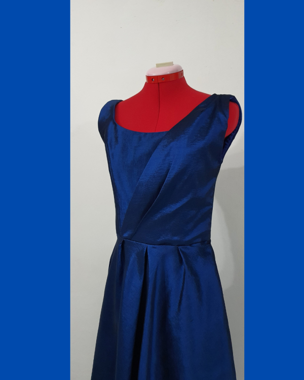 Vestido de tafetán azul - Imagen 2