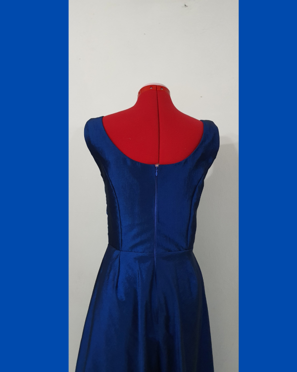 Vestido de tafetán azul - Imagen 3