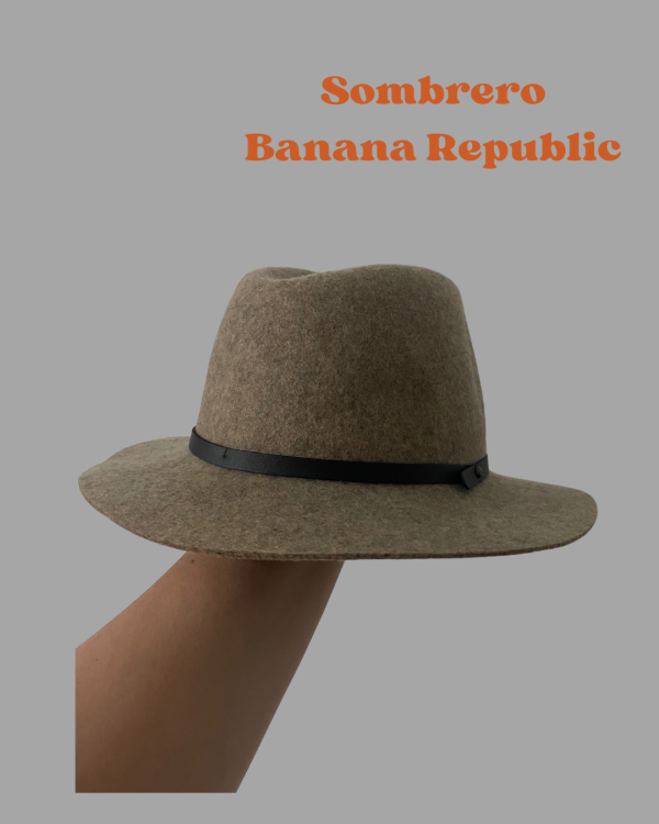 Sombrero Color Chocolate Claro de Mujer - Marca Banana Republic - Imagen 3