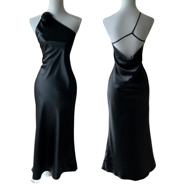Hermoso vestido satén - nuevo- talla small - Imagen 3