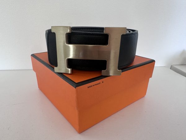Correa Negra Reversible Hermes - Imagen 5