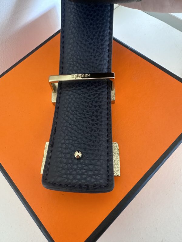 Correa Negra Reversible Hermes - Imagen 3