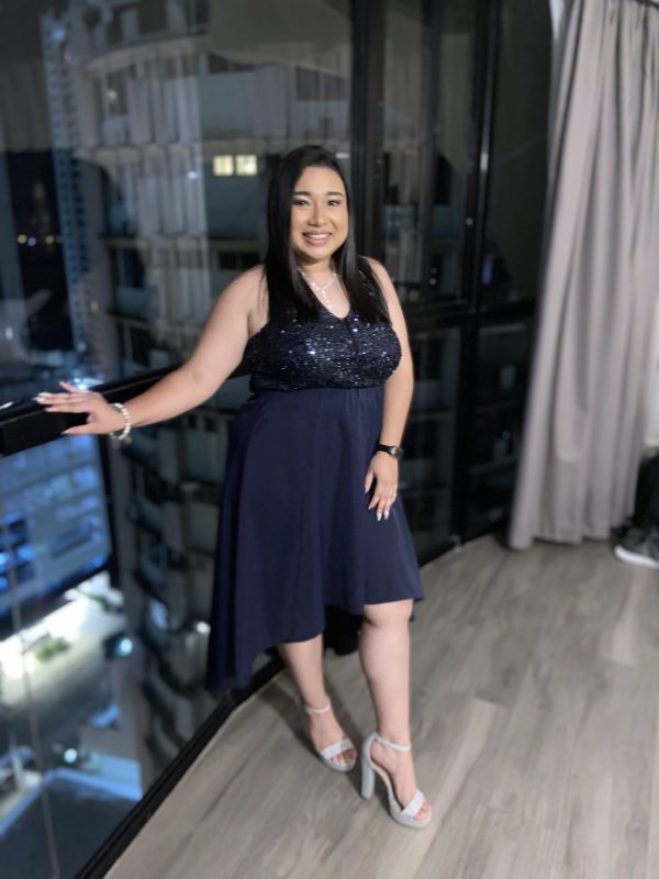 Vestido azul de noche - Imagen 4