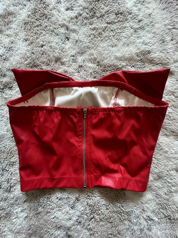 Blusa roja de moño Shein - Imagen 3