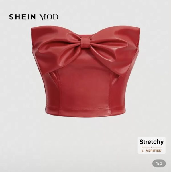 Blusa roja de moño Shein