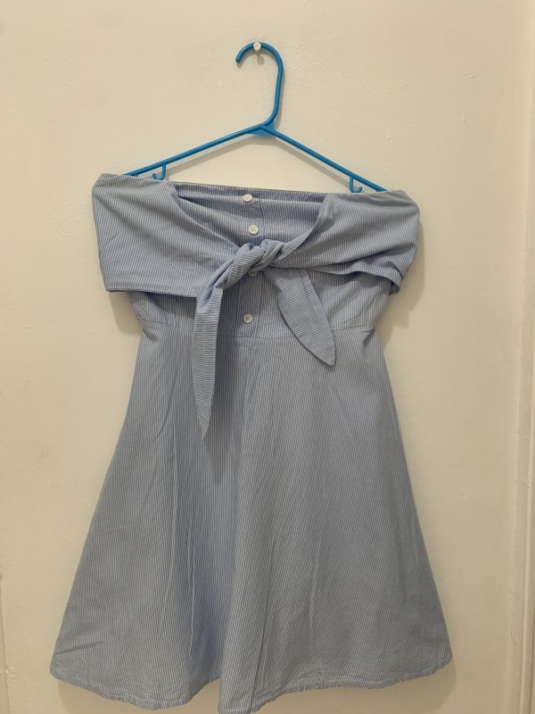 Vestido Casual Azul Con Rayas