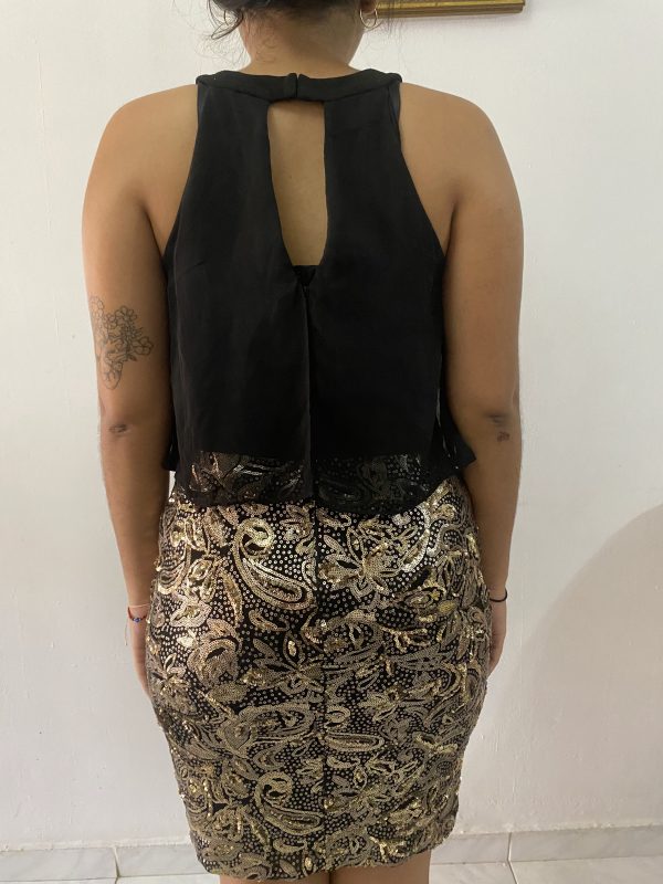 Vestido negro con dorado - Imagen 3