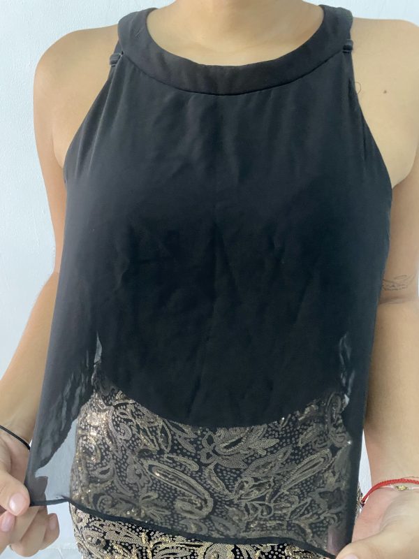 Vestido negro con dorado - Imagen 6