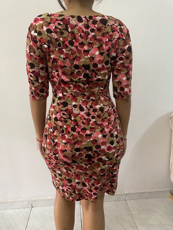 Vestido con tonos rosados y chocolate - Imagen 3