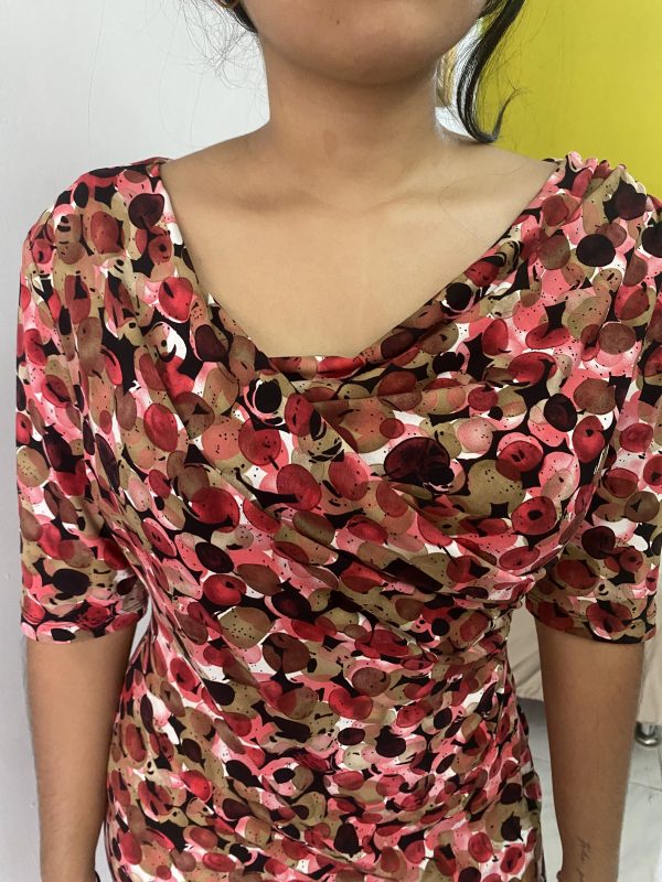 Vestido con tonos rosados y chocolate - Imagen 4