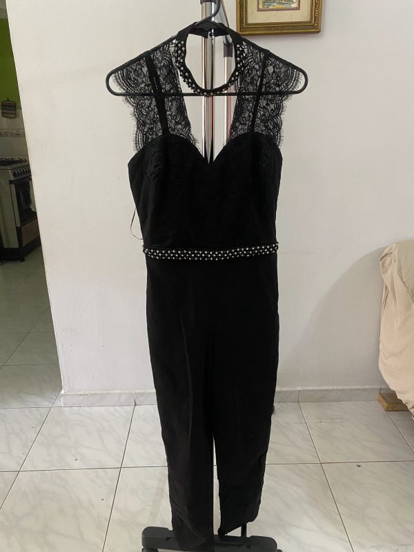 Jumpsuit negro con encaje - Imagen 6