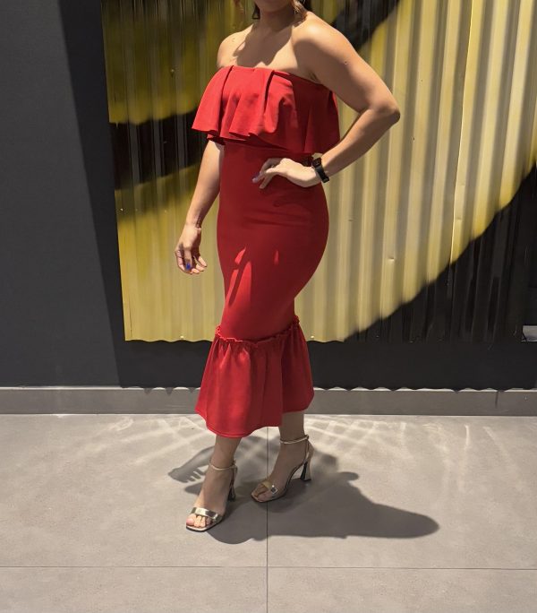 Vestido rojo cocktail