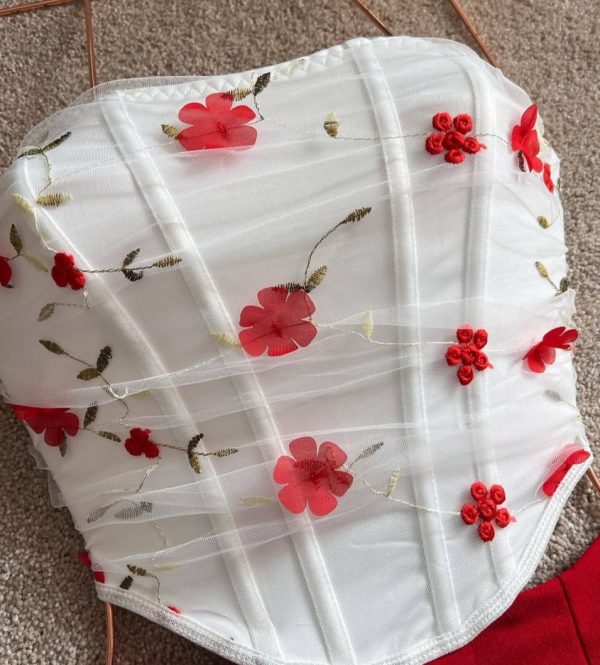 Corset con detalles de flores rojas - Imagen 2