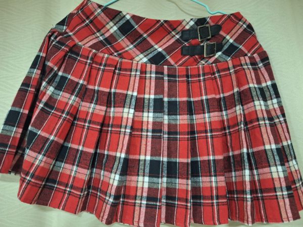 Falda roja cuadriculada mini