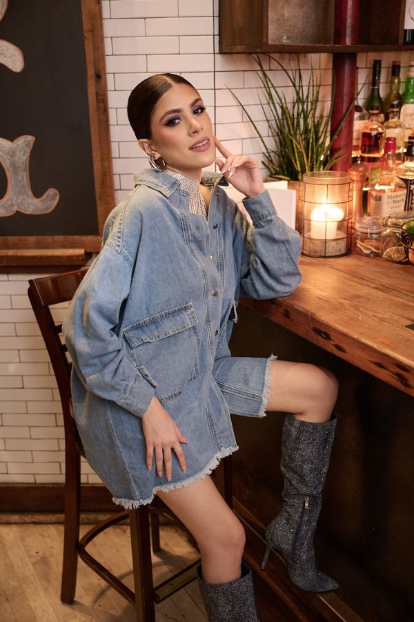 Camisa oversized de jean talla L