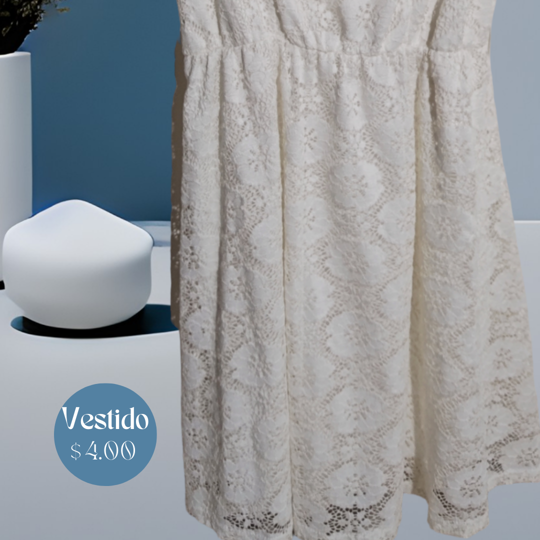 Vestido blanco delicado - Imagen 3