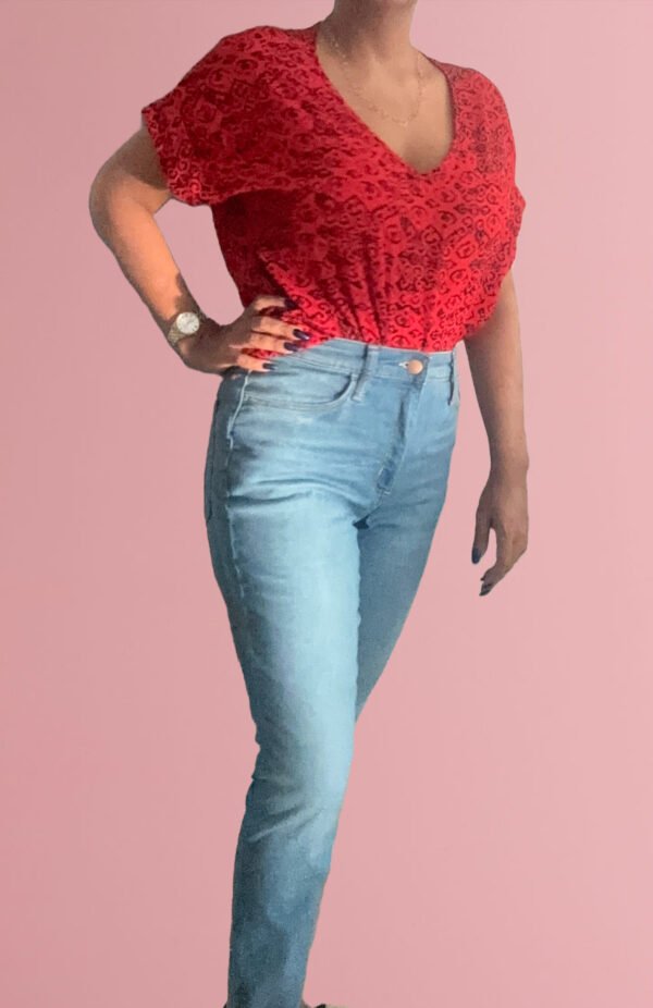 Camisa estampada roja