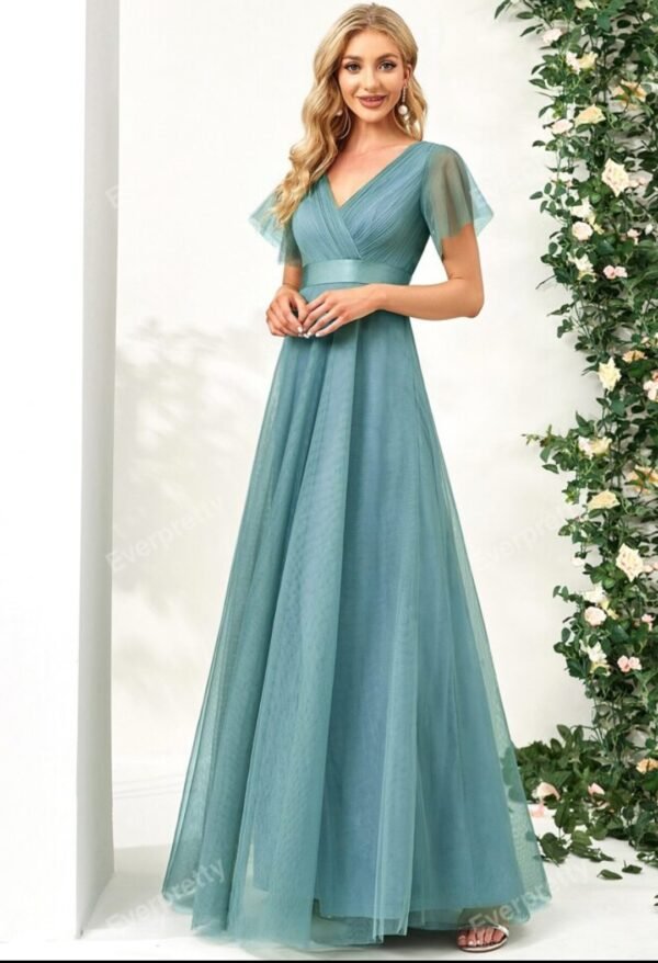 Vestido Largo Celeste