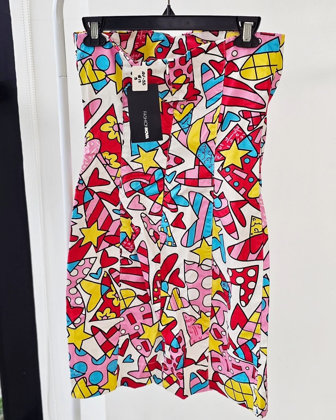 VESTIDO MINI ESTILO RELOJ DE ARENA, STRAPLESS - Imagen 2