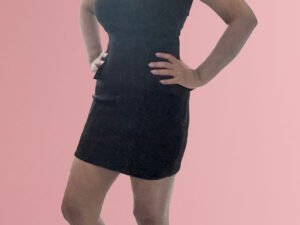 Vestido de peplum con pedrería