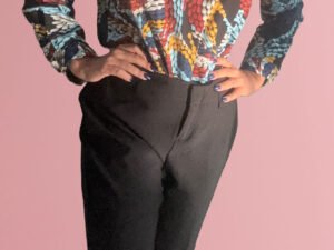 Camisa de seda estampada