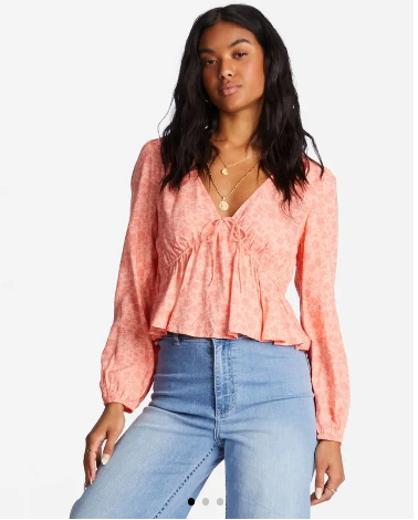 Billabong Blusa Long Sleeve crop top