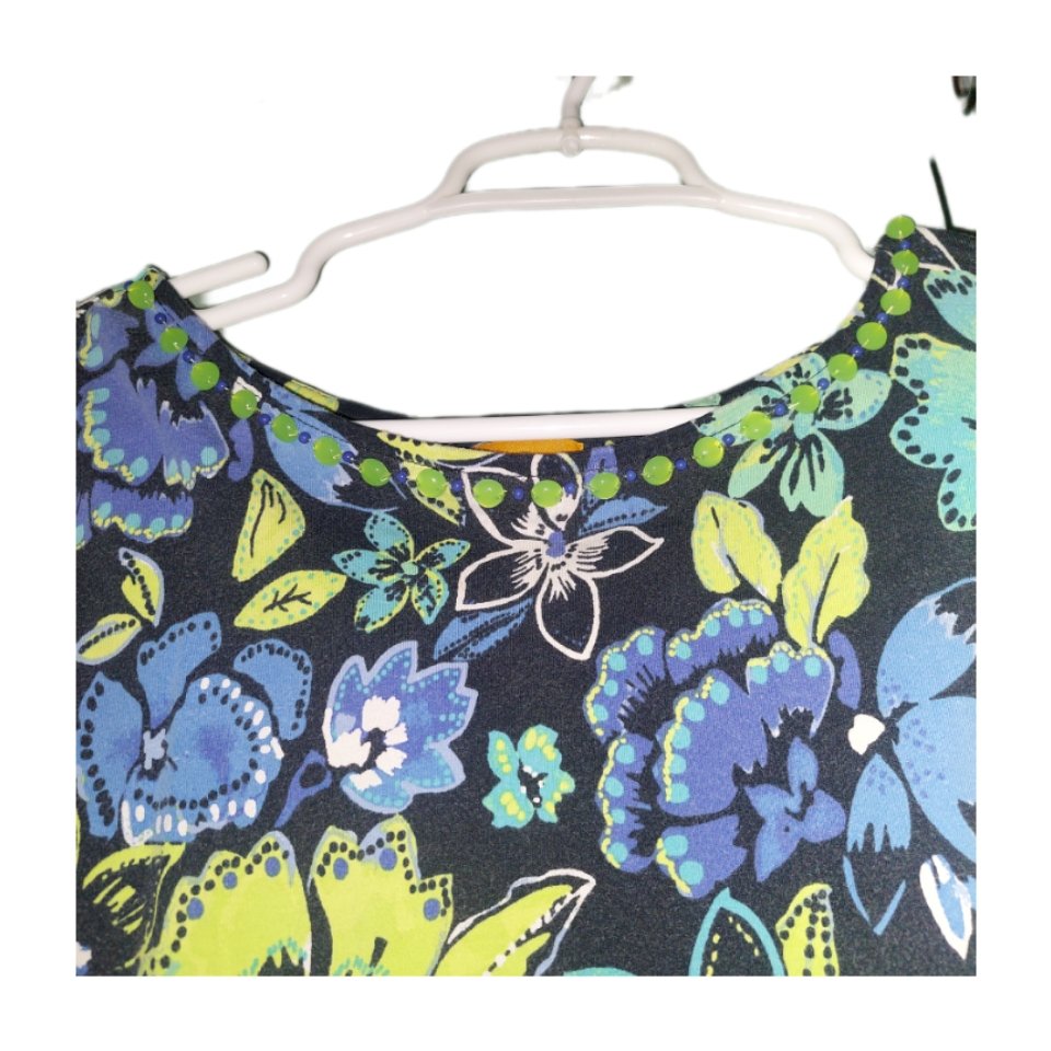 Blusa estampado floral manga 3/4 talla XL - Imagen 2