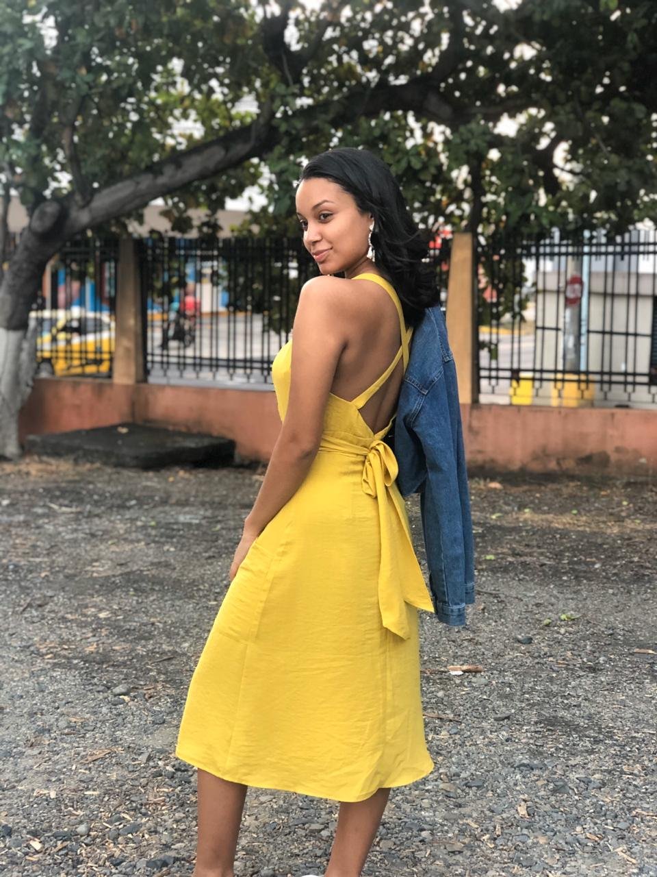 Vestido amarillo mostaza Talla S - Imagen 5