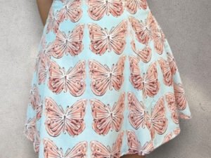 Falda corte A con estampado de mariposas talla M