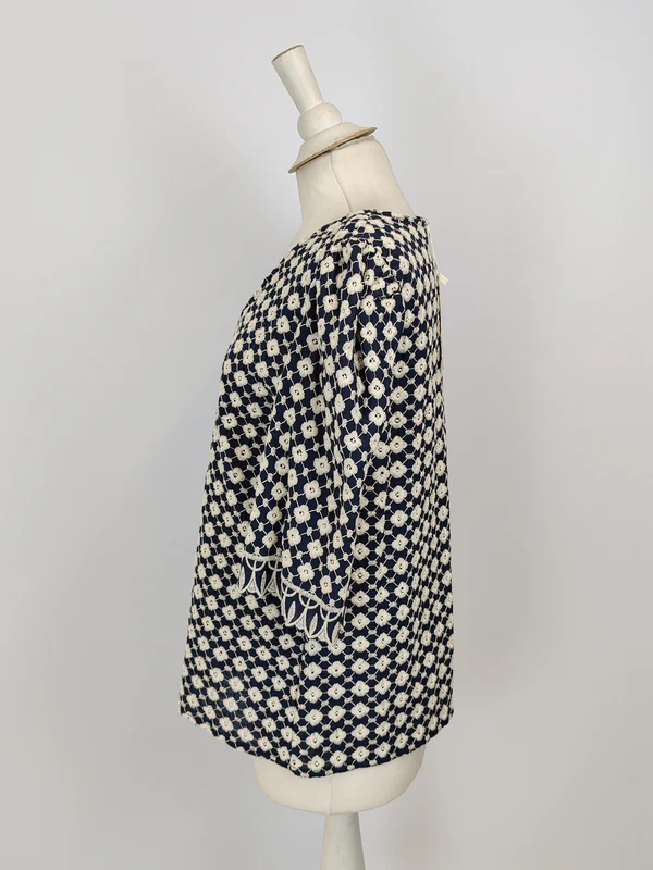 Top Lovie and Co Navy and White Embroidered - Imagen 2