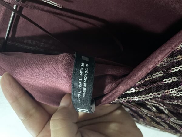 Vestido de Lentejuelas Zara L nuevo - Imagen 3