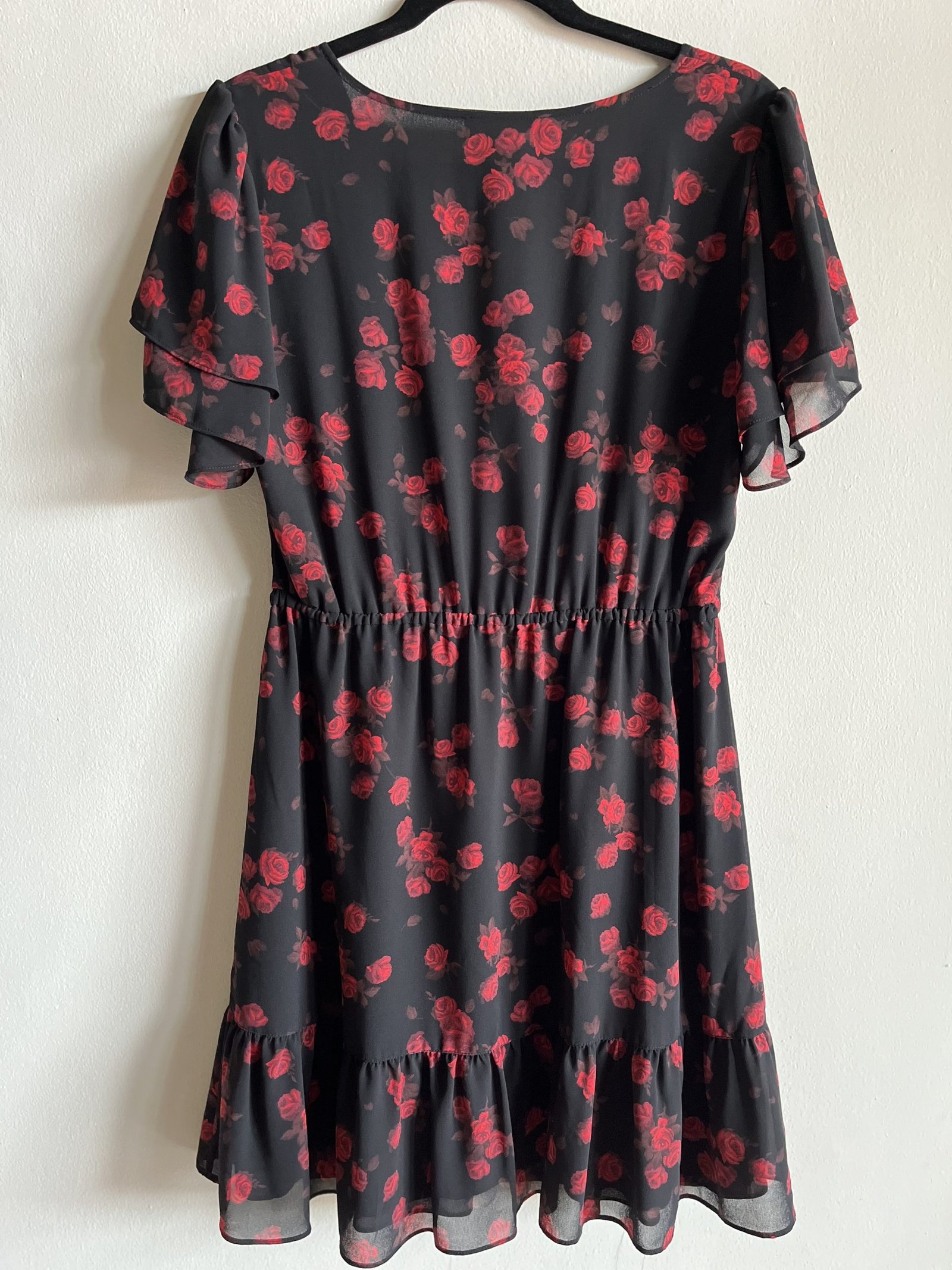 Vestido Michael Kors negro con flores negras - Imagen 2