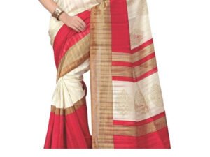 Tela Saree / SAREE DE SEDA 6.3 METROS CHOCOLATE -DORADO