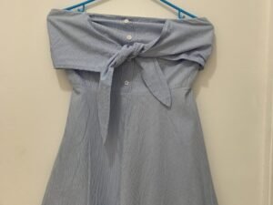 Vestido Casual Azul Con Rayas