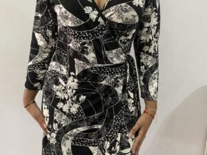 Vestido con estampado blanco y negro