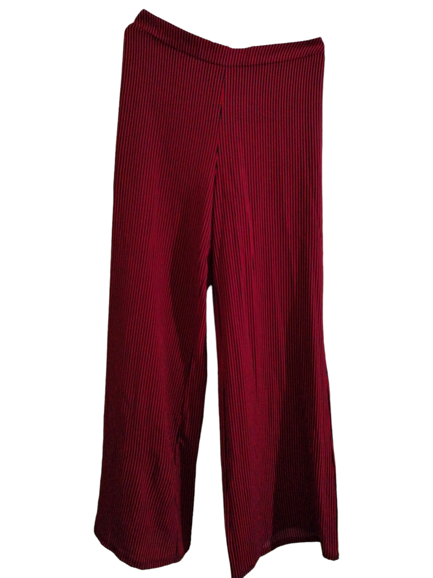 Pantalón larga rojo vino con rayas azul oscuro