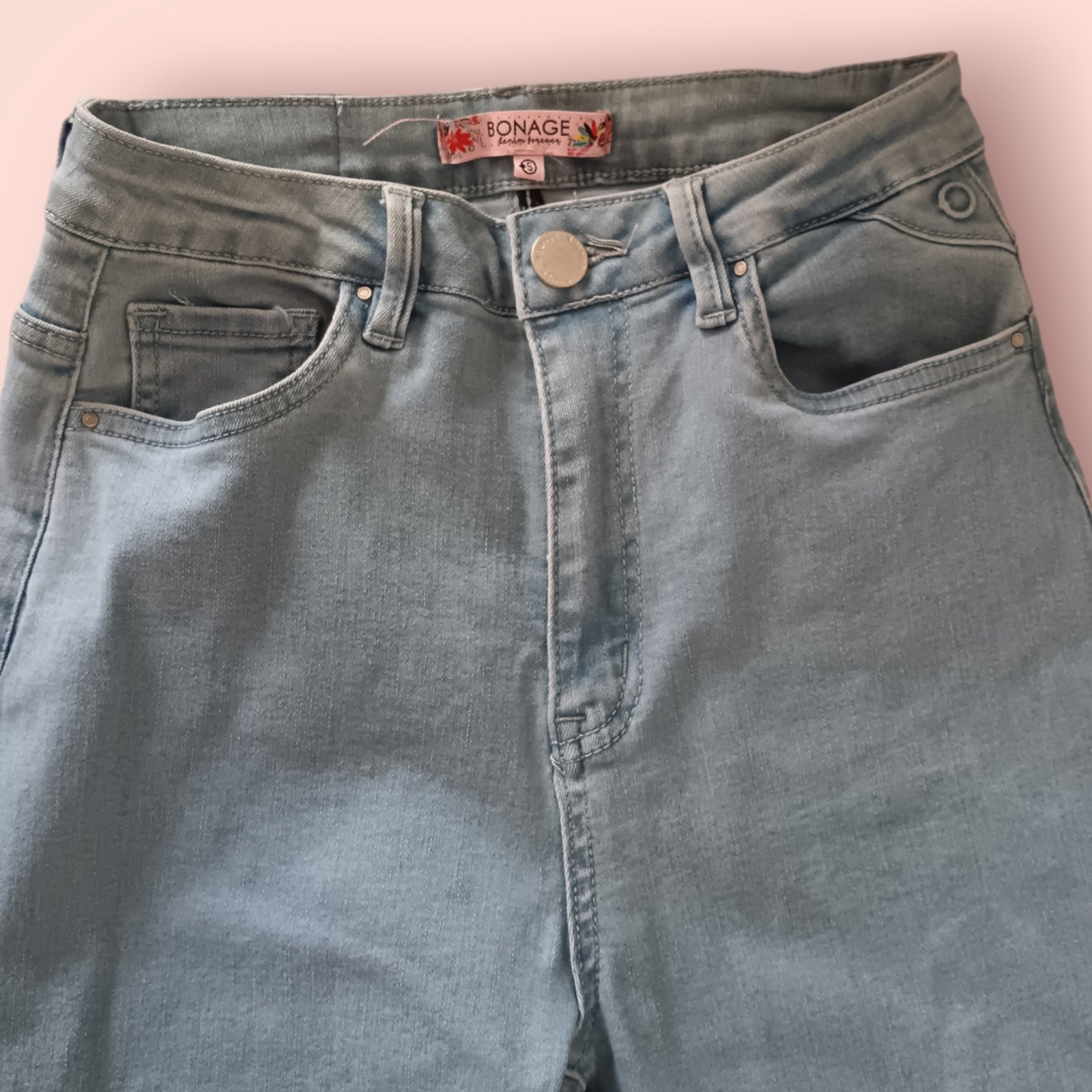 Flare jeans con abertura lateral - Imagen 4