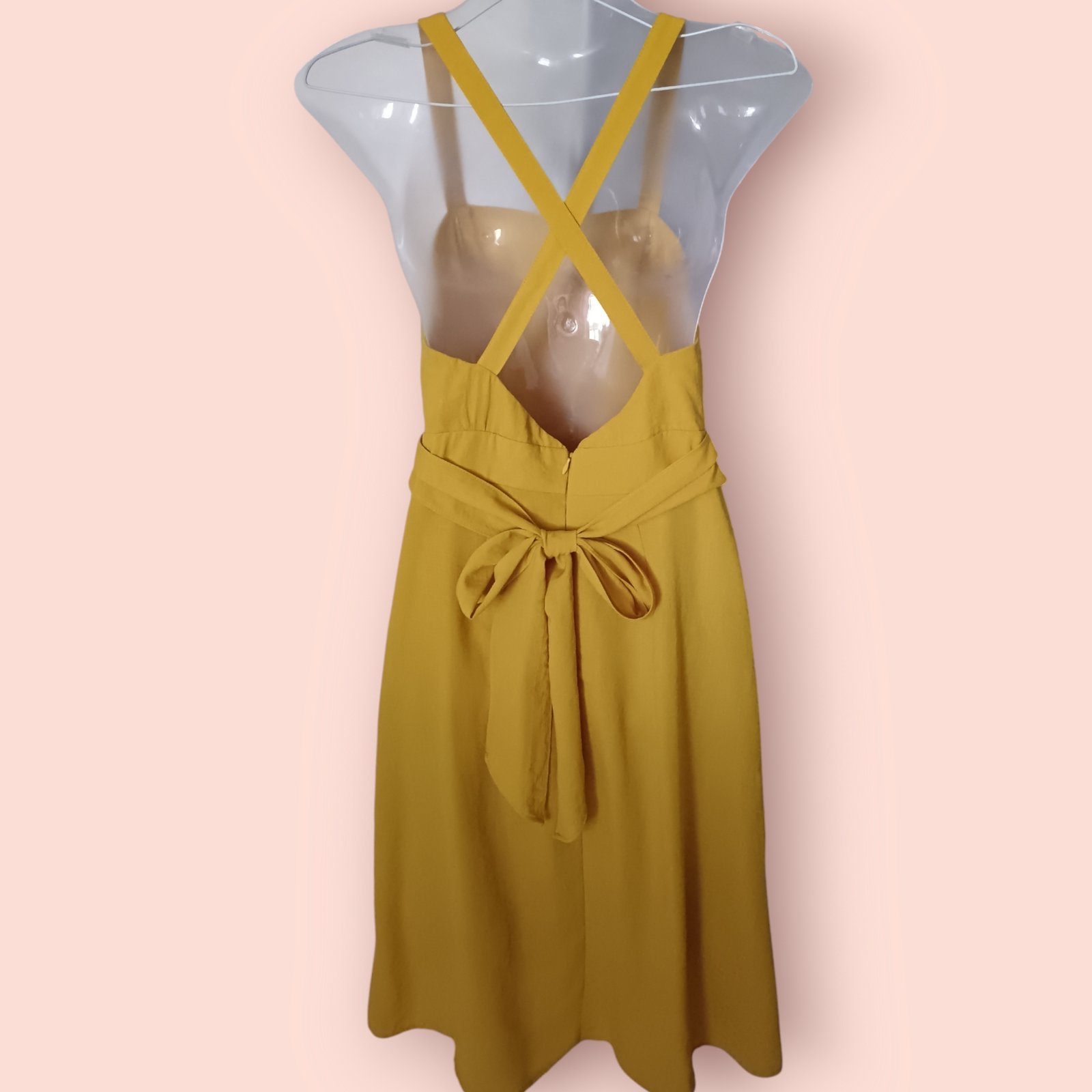 Vestido amarillo mostaza Talla S - Imagen 4