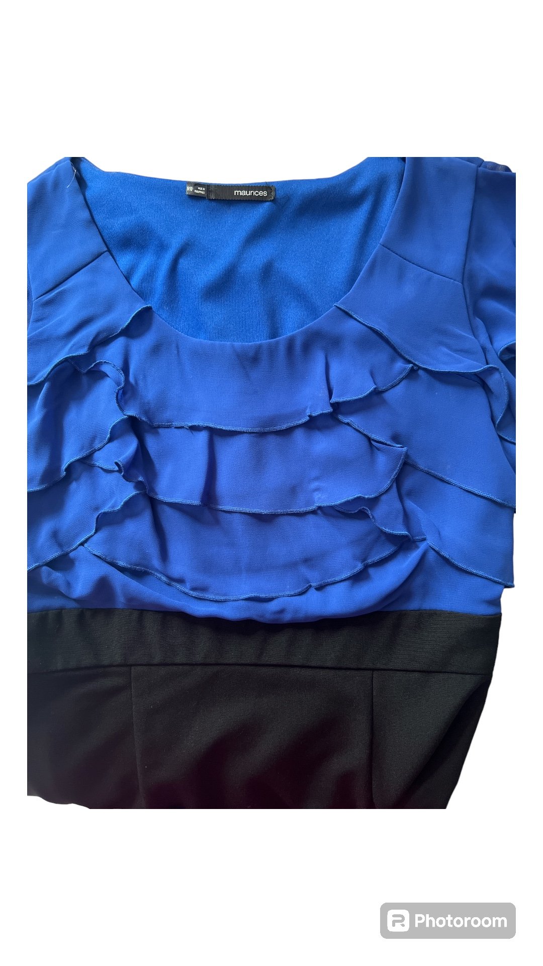 Vestido Coctel azul y negro