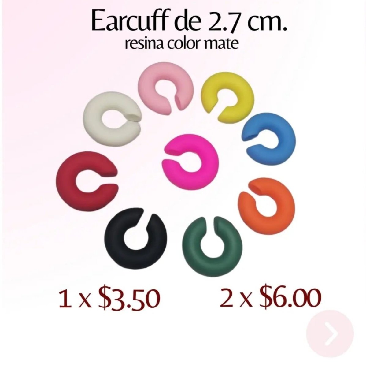 Ear Cuff resina multicolor - Imagen 2