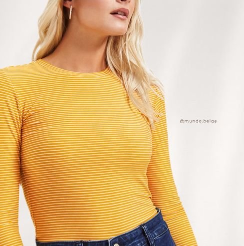 Sueters manga larga amarillo talla S