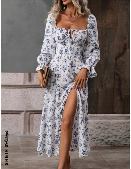 Vestido Floral con abertura en el muslo