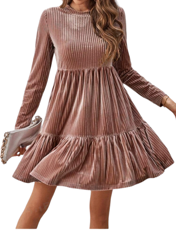 Vestido Clásico Rosa manga larga
