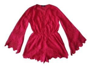 Traje de short bordado