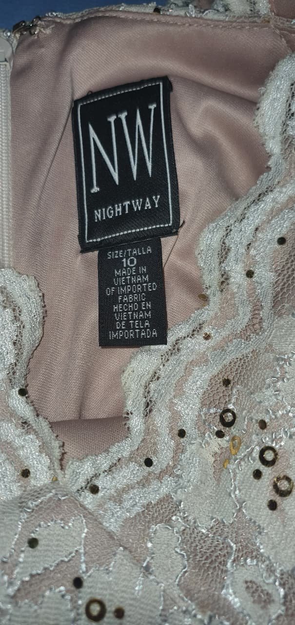 Vestido de Fiesta Corto con encaje y destello brillante Talla 9 - Imagen 3