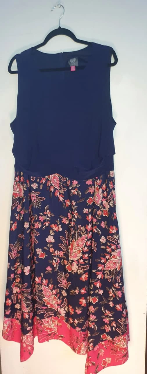 Vestido largo azul/rosa Vince Camuto