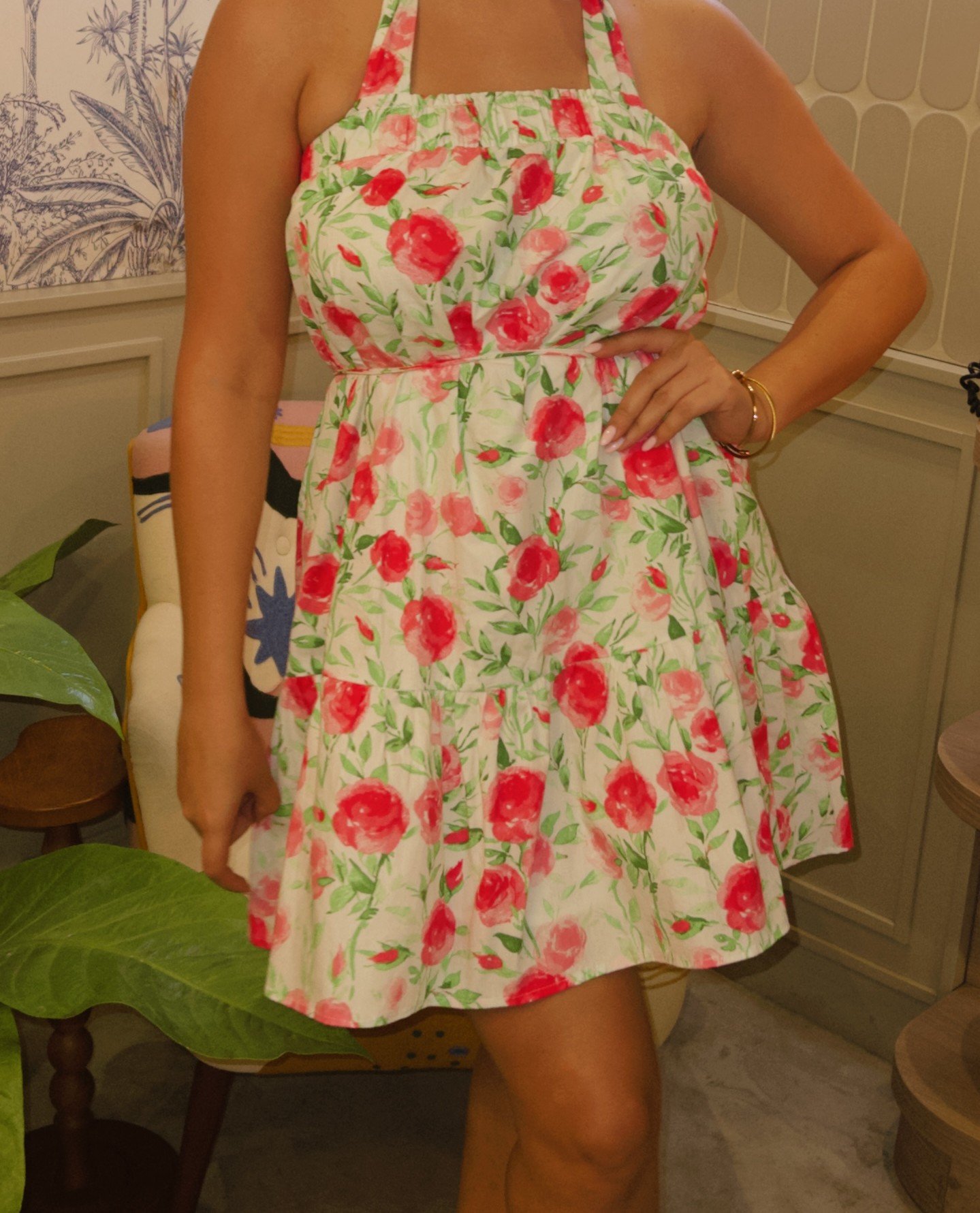 Vestido brunch corto floral - Imagen 3