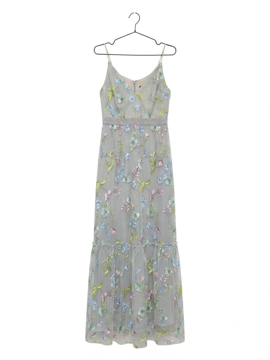 Vestido Maxi de Tul Bordado Adrianna Papell - Imagen 3