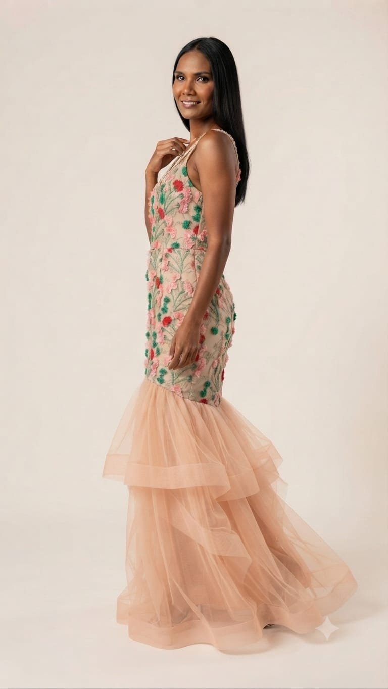 Vestido Maxi de Tul Bordado Nikibiki Midnight - Imagen 2